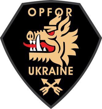 Магнітні наклейки на авто 214-й окремий штурмовий  батальйон OPFOR 25*25 см