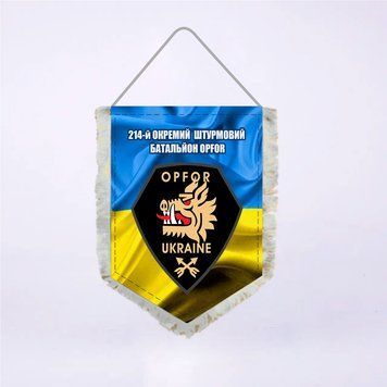 Вимпел Двосторонній 214-й окремий штурмовий батальйон OPFOR 14х19 см