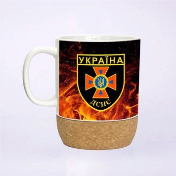 Чашка на пробковой подставке Дснс Украины 400 мл
