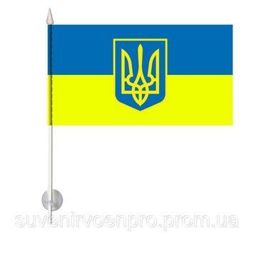 Односторонний Автомобильный Флаг Украины С присоской на палочке 20х10 см