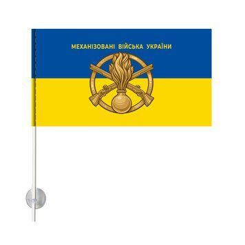 Односторонний Автомобильный Флаг Механизированные войска Украины С присоской на палочке 20х10 смм